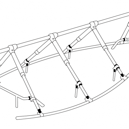 NOA Decksgestell mit umlaufendem Rohr | Winterplane | Gestell | Bootsgestell | Winterplanengestell | Gestänge